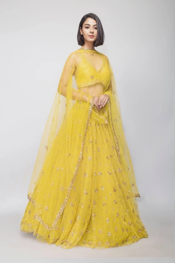 Designer yellow lehnga